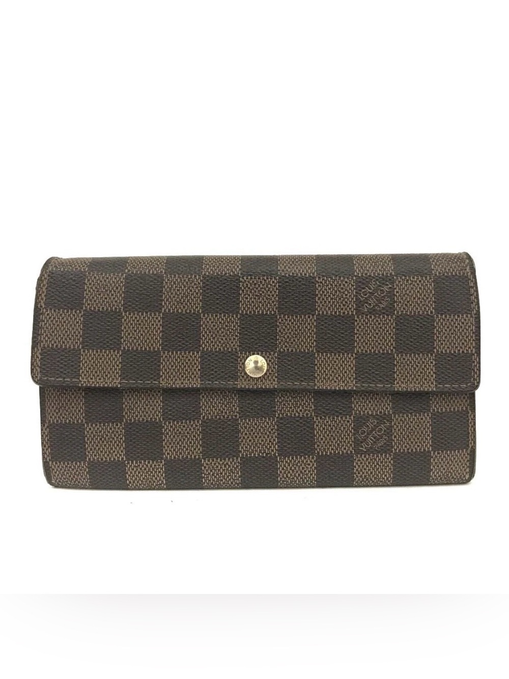 AUTH Louis Vuitton Portefeuille SARAH Long Wallet in Damier Ebene AUTHENTIC